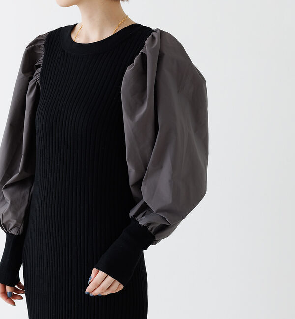 Rouge vif「ファブリック  スリーブニットワンピース」|ワンピース|