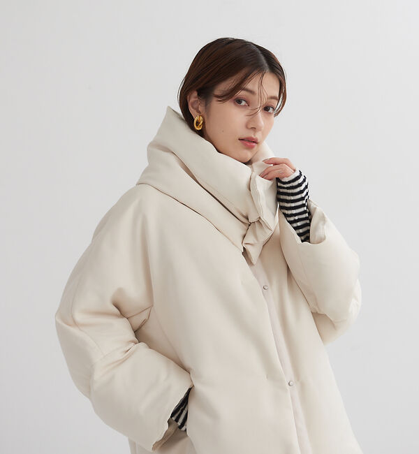 Rouge vif「マフラー付きグログランダウン」|ダウン|