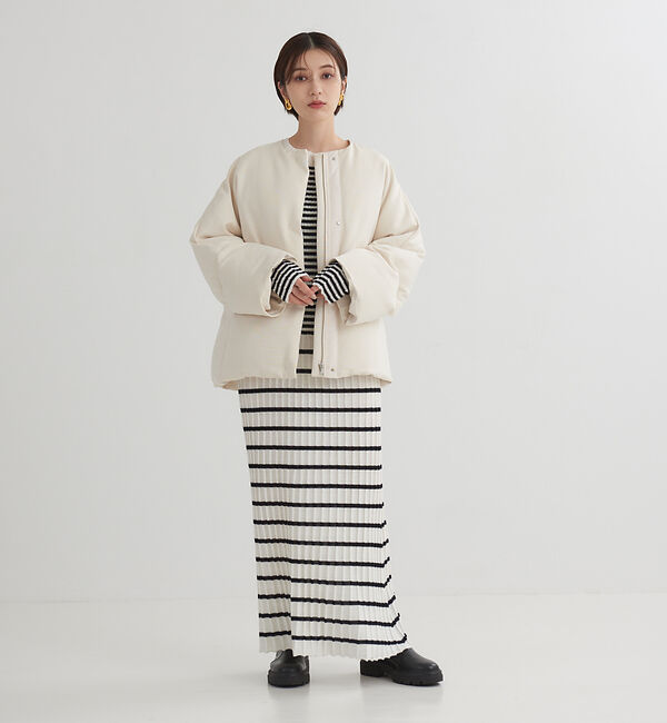 Rouge vif「マフラー付きグログランダウン」|ダウン|