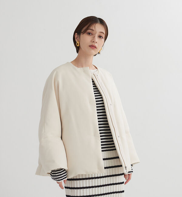 Rouge vif「マフラー付きグログランダウン」|ダウン|