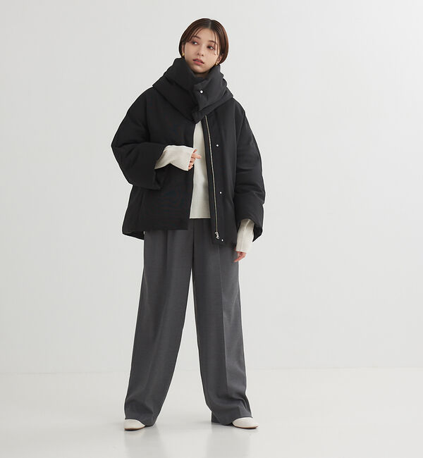 Rouge vif「マフラー付きグログランダウン」|ダウン|