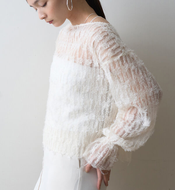 Rouge vif「【一部店舗限定】フェザーチュールブラウス」|シャツ・ブラウス|アイボリー