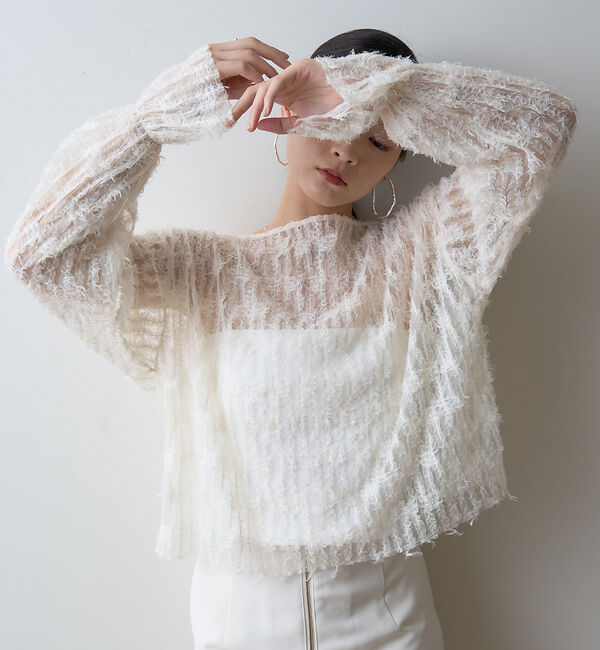 Rouge vif「【一部店舗限定】フェザーチュールブラウス」|シャツ・ブラウス|