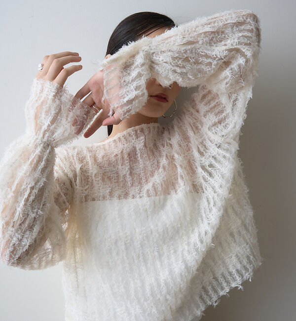 Rouge vif「【一部店舗限定】フェザーチュールブラウス」|シャツ・ブラウス|