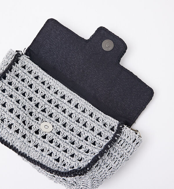 Rouge vif「【Swaraj/スワラージ】手編みのメタリックマクラメBAG / チェーンミニバ」|ショルダー・メッセンジャー|