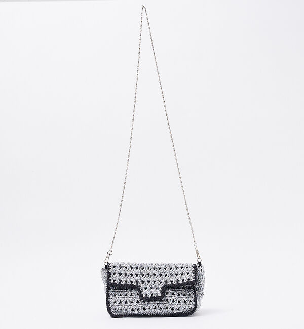 Rouge vif「【Swaraj/スワラージ】手編みのメタリックマクラメBAG / チェーンミニバ」|ショルダー・メッセンジャー|