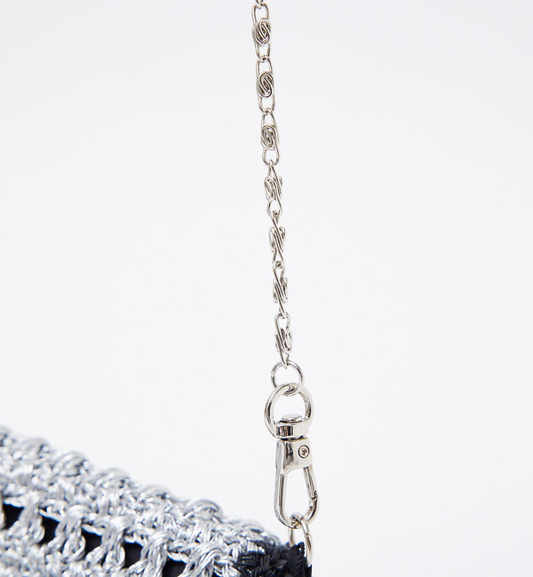 Rouge vif「【Swaraj/スワラージ】手編みのメタリックマクラメBAG / チェーンミニバ」|ショルダー・メッセンジャー|