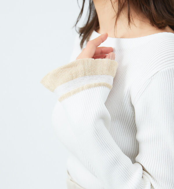 qualite「バイカラースリーブニット」|ニット・セーター|