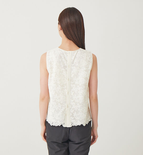 qualite「オーガニックコットンスカラップレースブラウス」|シャツ・ブラウス|