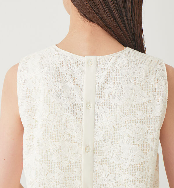 qualite「オーガニックコットンスカラップレースブラウス」|シャツ・ブラウス|