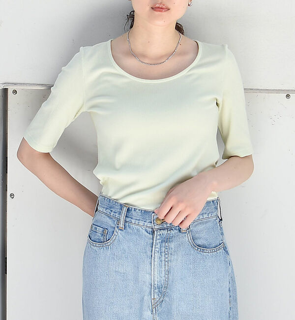 qualite「ランダムテレコTシャツ」|Tシャツ・カットソー|ライム