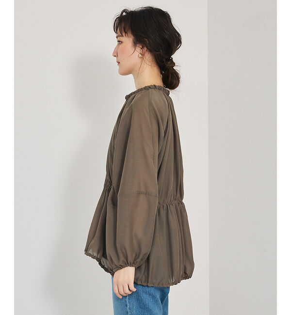 qualite「ラウンドスリーブギャザーブルゾン」|ブルゾン・スタジャン|