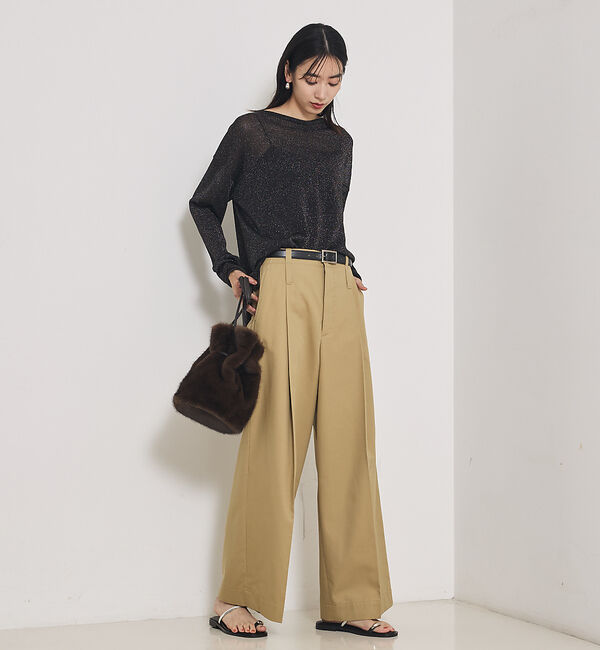 qualite「【大人気ラメシリーズ】ラメシアーボックスニット」|Tシャツ・カットソー|