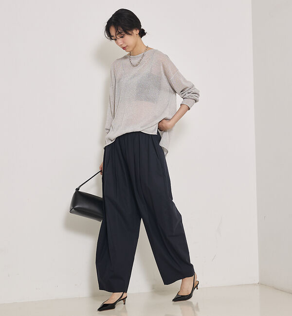 qualite「【大人気ラメシリーズ】ラメシアーボックスニット」|Tシャツ・カットソー|