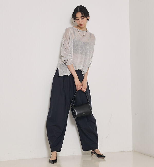 qualite「【大人気ラメシリーズ】ラメシアーボックスニット」|Tシャツ・カットソー|