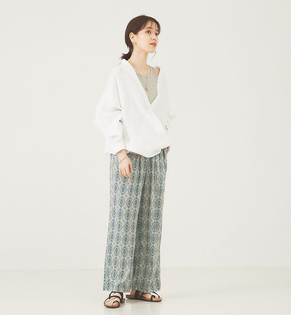 abahouse mavie「リネン2wayカシュクールオーバーシャツ」|シャツ・ブラウス|