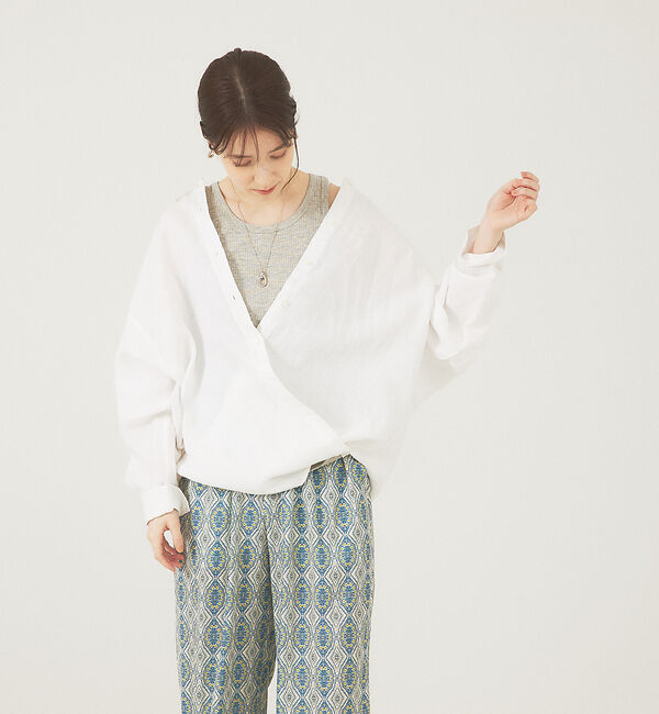 abahouse mavie「リネン2wayカシュクールオーバーシャツ」|シャツ・ブラウス|