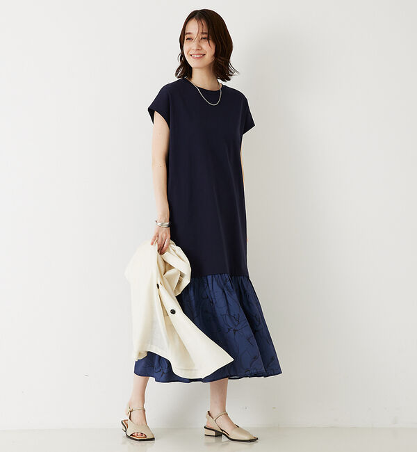 abahouse mavie「【大人のいちまんワンピ】プリントコンビワンピ」|ワンピース|