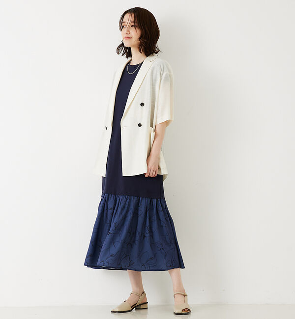 abahouse mavie「【大人のいちまんワンピ】プリントコンビワンピ」|ワンピース|