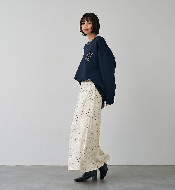 abahouse mavie「スウェットライク刺繍ニット【予約】」|ニット・セーター|