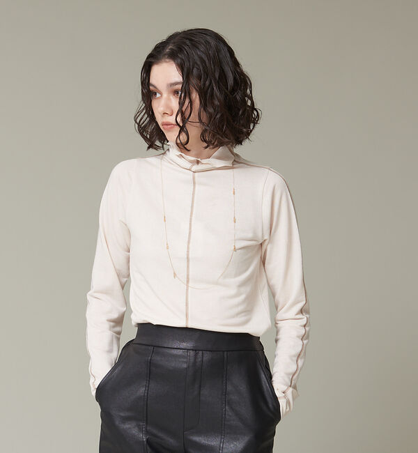 NOMINE「【前後着用可】配色ラインメロウタートルソフトプルオーバー」|Tシャツ・カットソー|