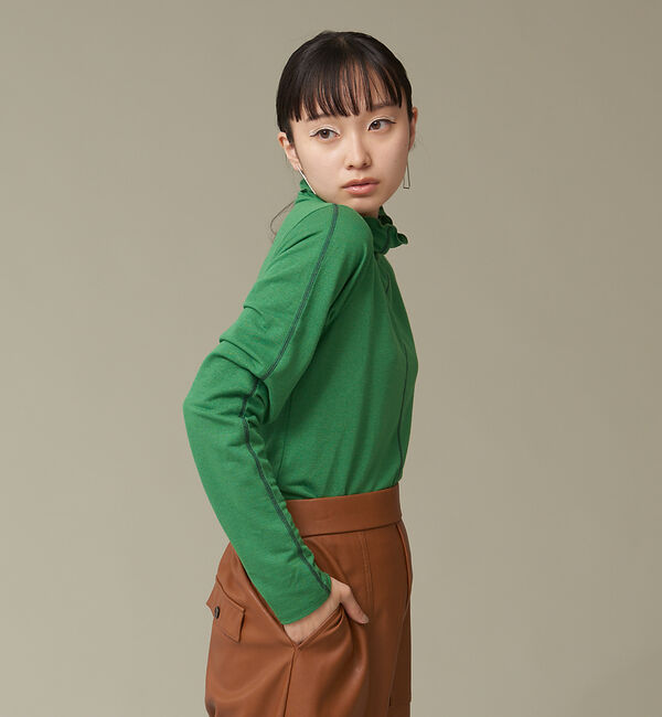 NOMINE「【前後着用可】配色ラインメロウタートルソフトプルオーバー」|Tシャツ・カットソー|