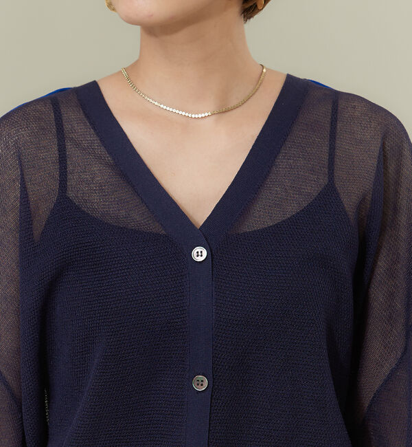 NOMINE「【前後着用可】2WAYシアーラインカーディガン」|カーディガン|