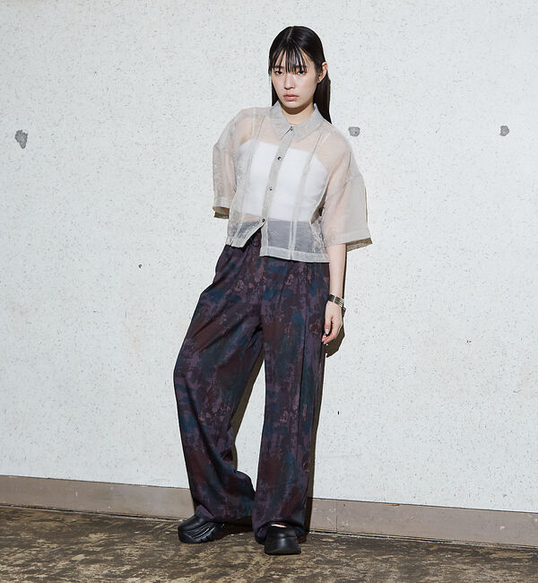 NOMINE「ハーフスリーブ シアー シャツ」|シャツ・ブラウス|