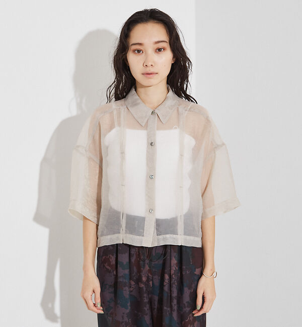 NOMINE「ハーフスリーブ シアー シャツ」|シャツ・ブラウス|