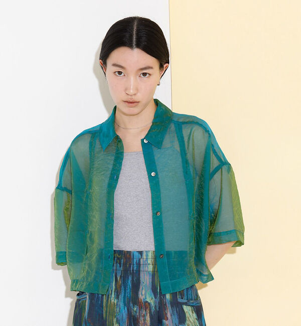 NOMINE「ハーフスリーブ シアー シャツ」|シャツ・ブラウス|