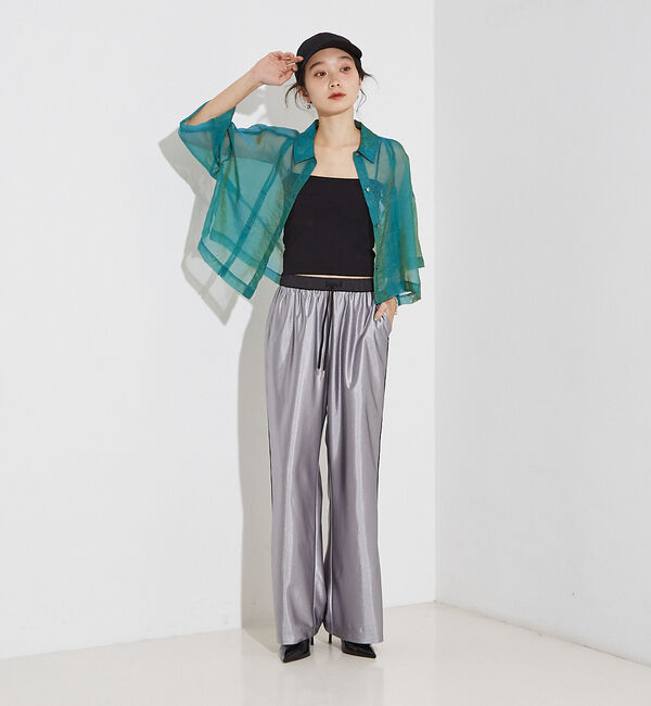 NOMINE「ハーフスリーブ シアー シャツ」|シャツ・ブラウス|