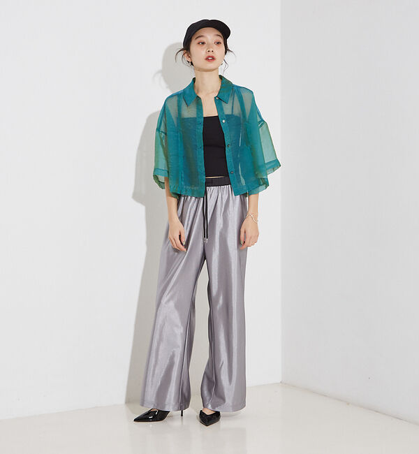 NOMINE「ハーフスリーブ シアー シャツ」|シャツ・ブラウス|