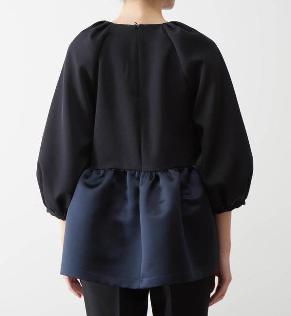 TIARA「サテン切り替えペプラムブラウス」|シャツ・ブラウス|