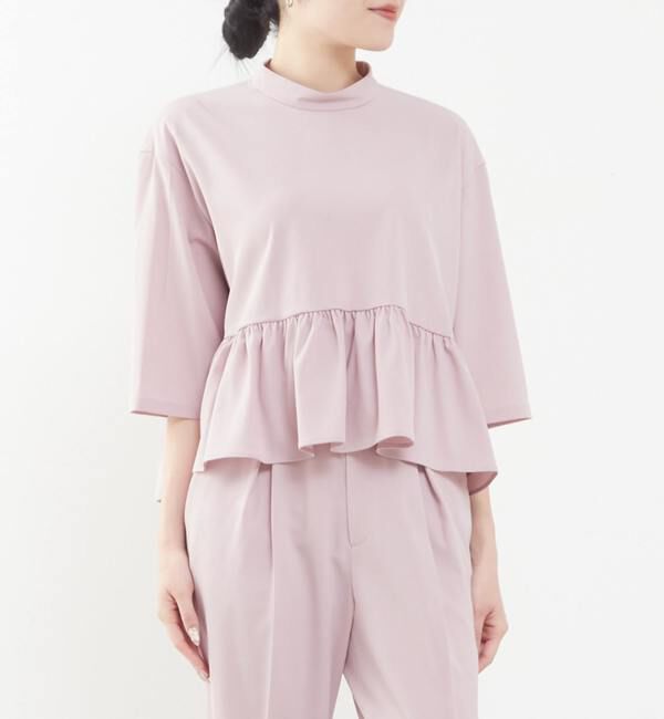 TIARA「ショートペプラムブラウス（セットアップ可）」|シャツ・ブラウス|ピンク