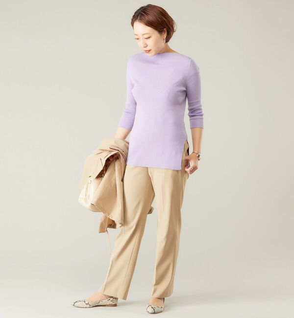 Liesse「ファインダブルクロスストレートパンツ」|その他|ベージュ