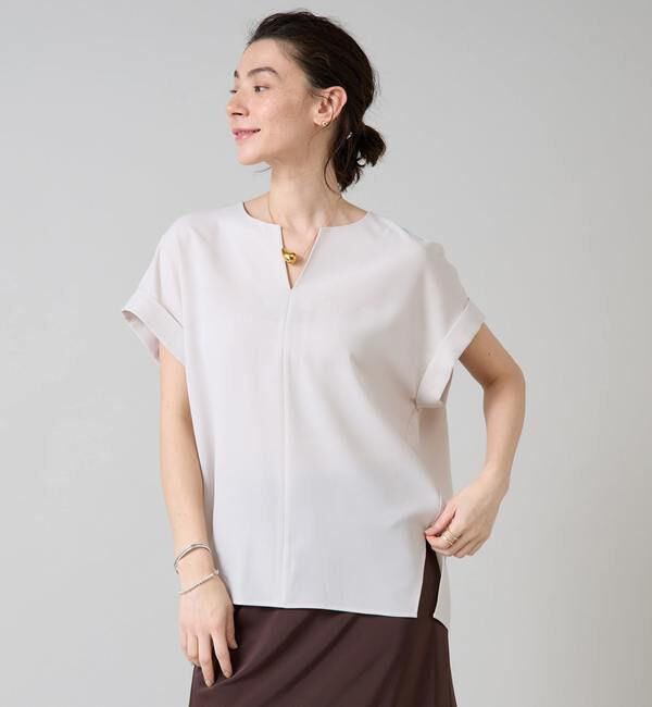 Liesse「キーネックオーバーブラウス」|シャツ・ブラウス|