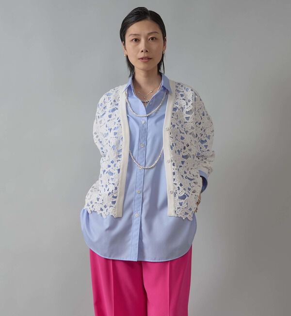 Liesse「レースニットカーディガン」|カーディガン|ホワイト（レース白）