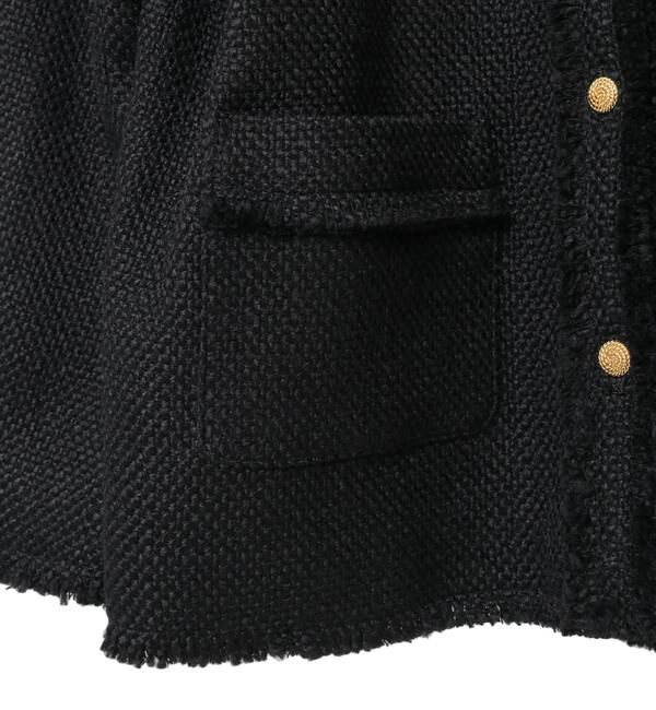 Liesse「フリンジノーカラーツイードジャケット」|ノーカラージャケット|