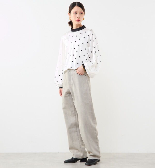 Soffitto「ドット柄ボウタイブラウス」|シャツ・ブラウス|