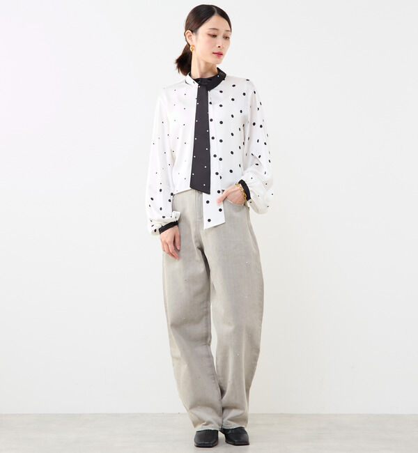 Soffitto「ドット柄ボウタイブラウス」|シャツ・ブラウス|