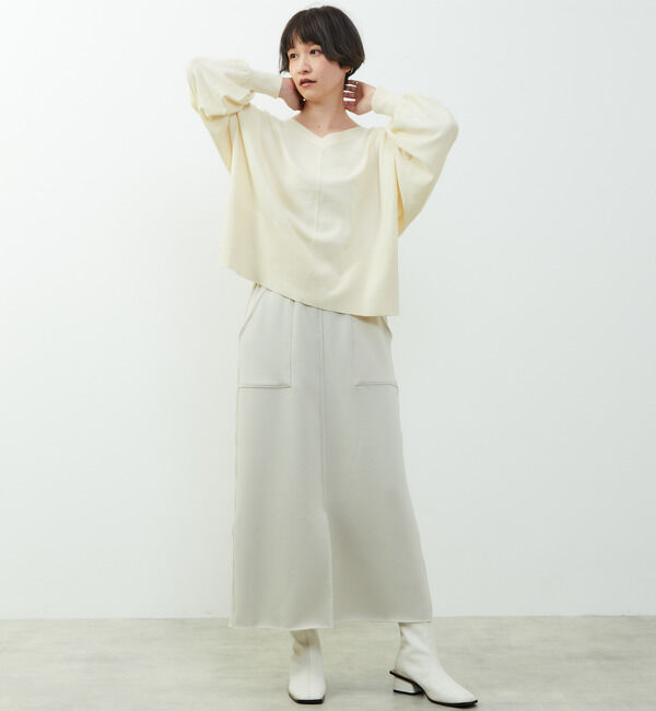 SOFFITTO「【nota della mano sinistra（ノータ デラ マノ シニストラ）】ポケット付スリットロングスカート」|スカート|