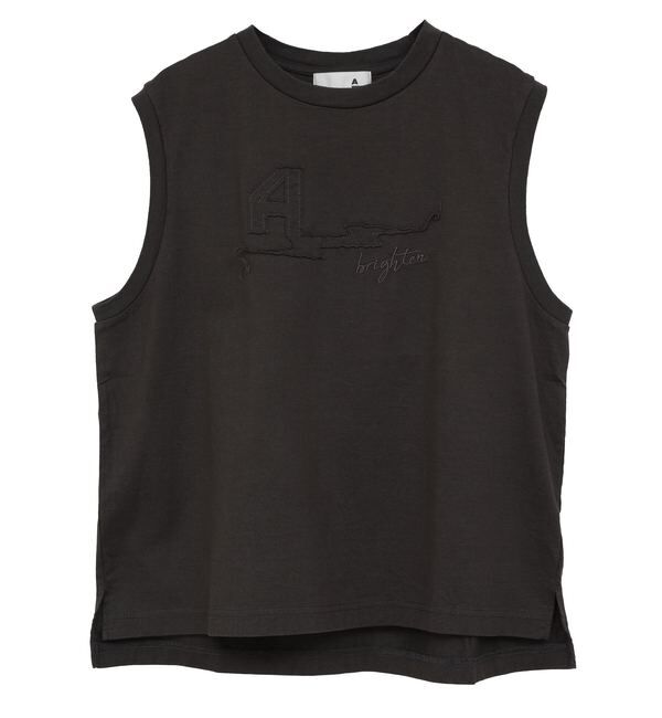 A_「【A＿/エース】A_ロゴ入りノースリーブTシャツ」|Tシャツ・カットソー|ブラック