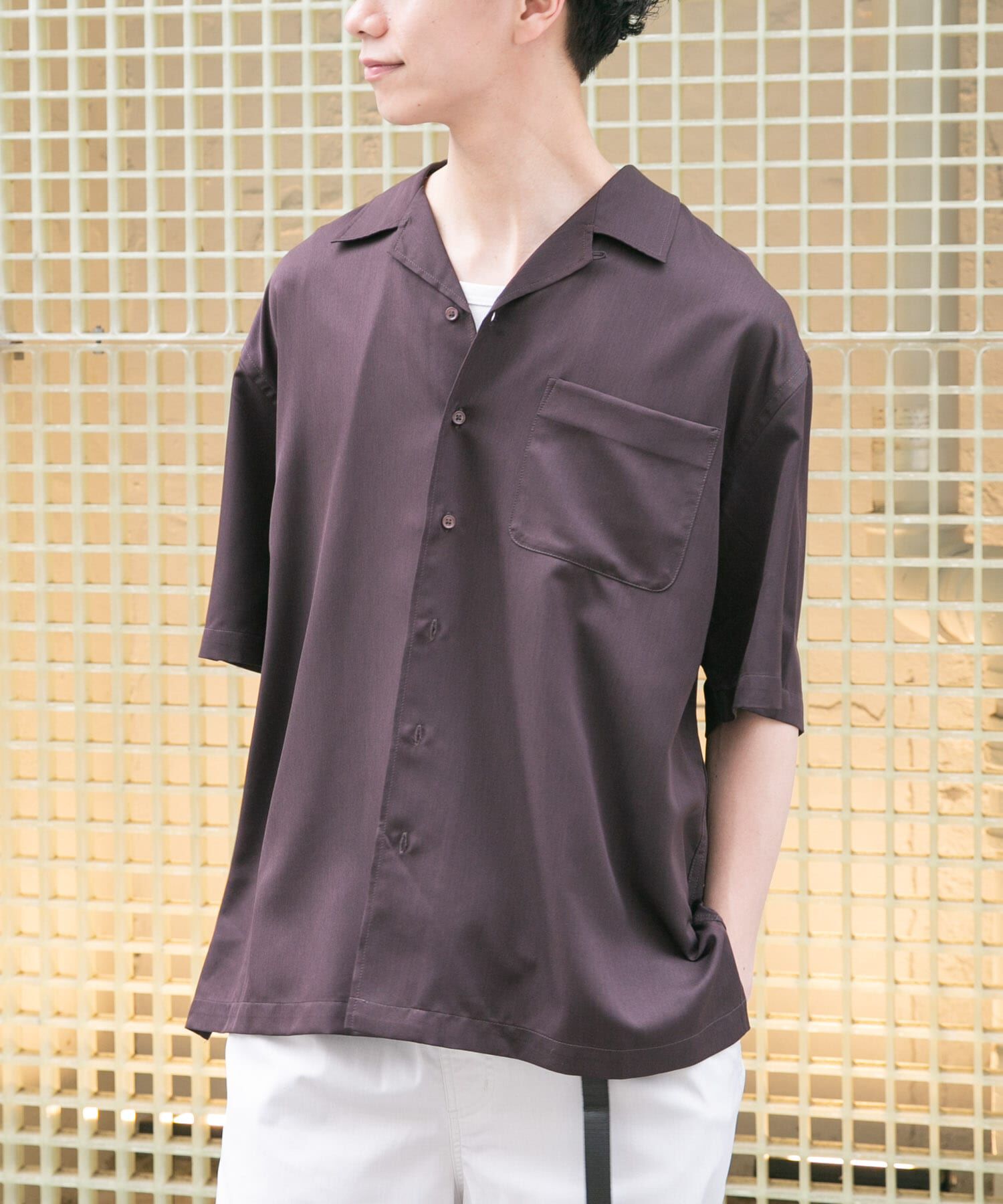 URBAN RESEARCH DOORS「FORK&SPOON　COOL FIBERオープンカラーシャツ」|シャツ・ブラウス|