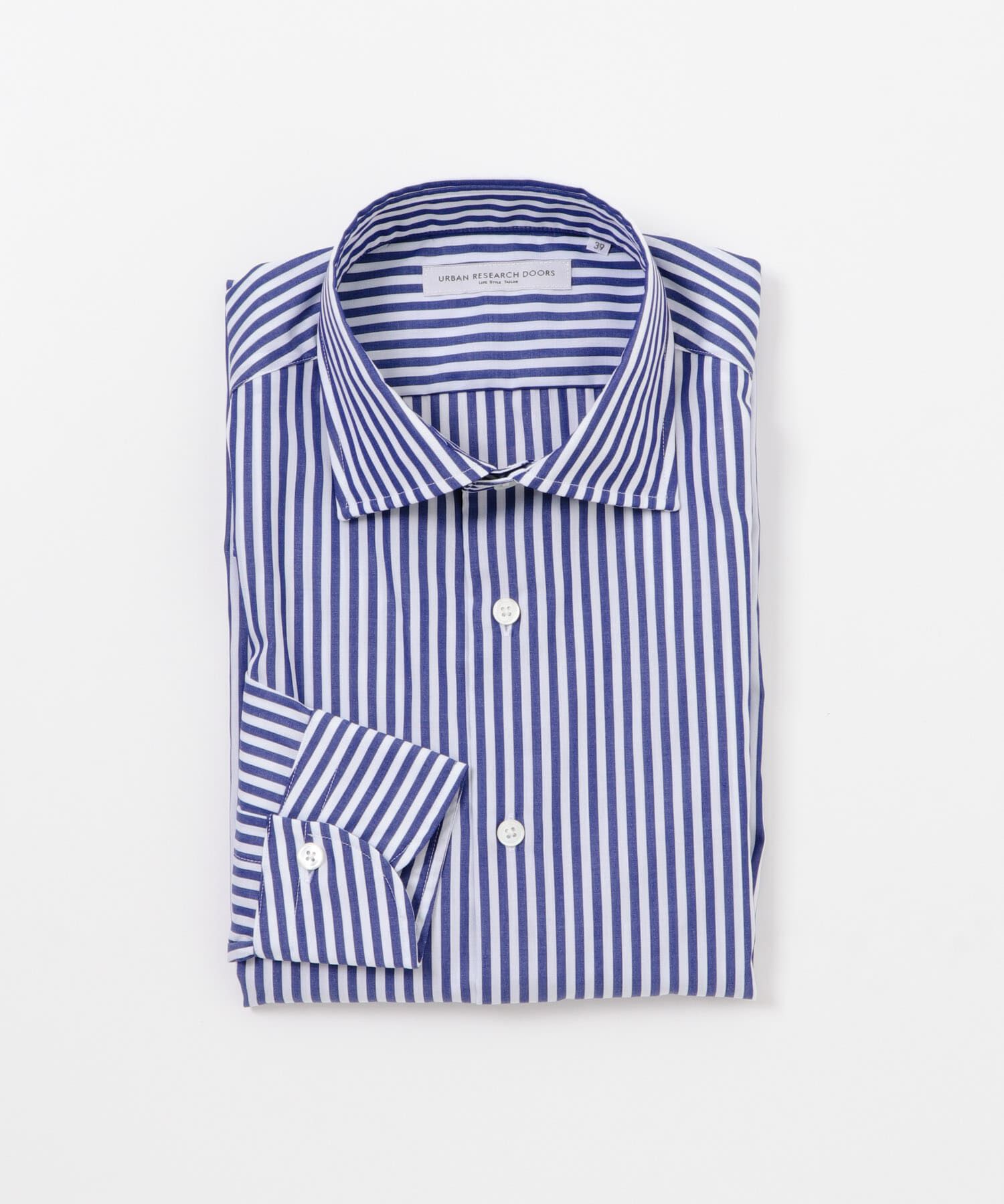 URBAN RESEARCH DOORS「LIFE STYLE TAILOR　セミワイドストライプシャツ」|シャツ・ブラウス|ブルー系その他