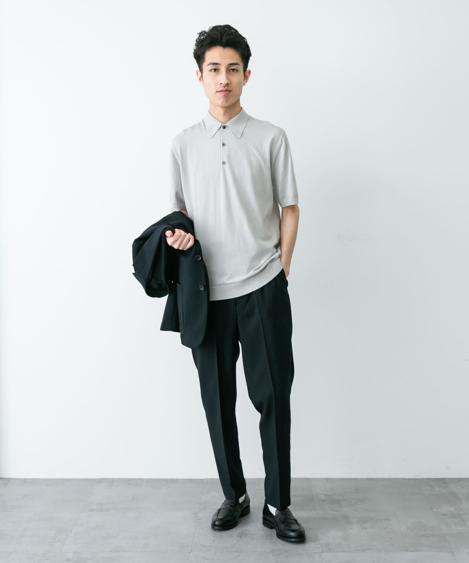 URBAN RESEARCH DOORS「『UR TECH ひやサラクール』『接触冷感/UVカット』 ニットポロシャツ」|シャツ・ブラウス|