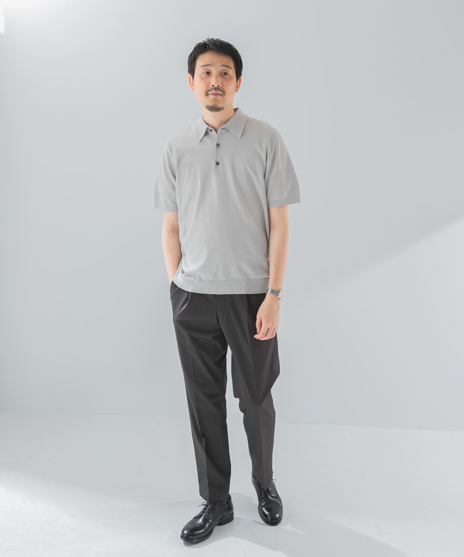 URBAN RESEARCH DOORS「『UR TECH ひやサラクール』『接触冷感/UVカット』 ニットポロシャツ」|シャツ・ブラウス|