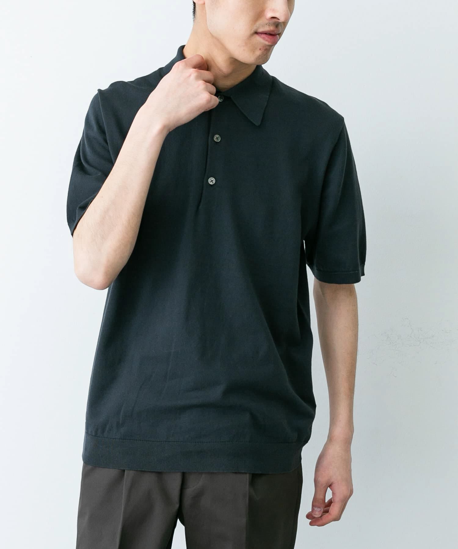 URBAN RESEARCH DOORS「『UR TECH ひやサラクール』『接触冷感/UVカット』 ニットポロシャツ」|シャツ・ブラウス|