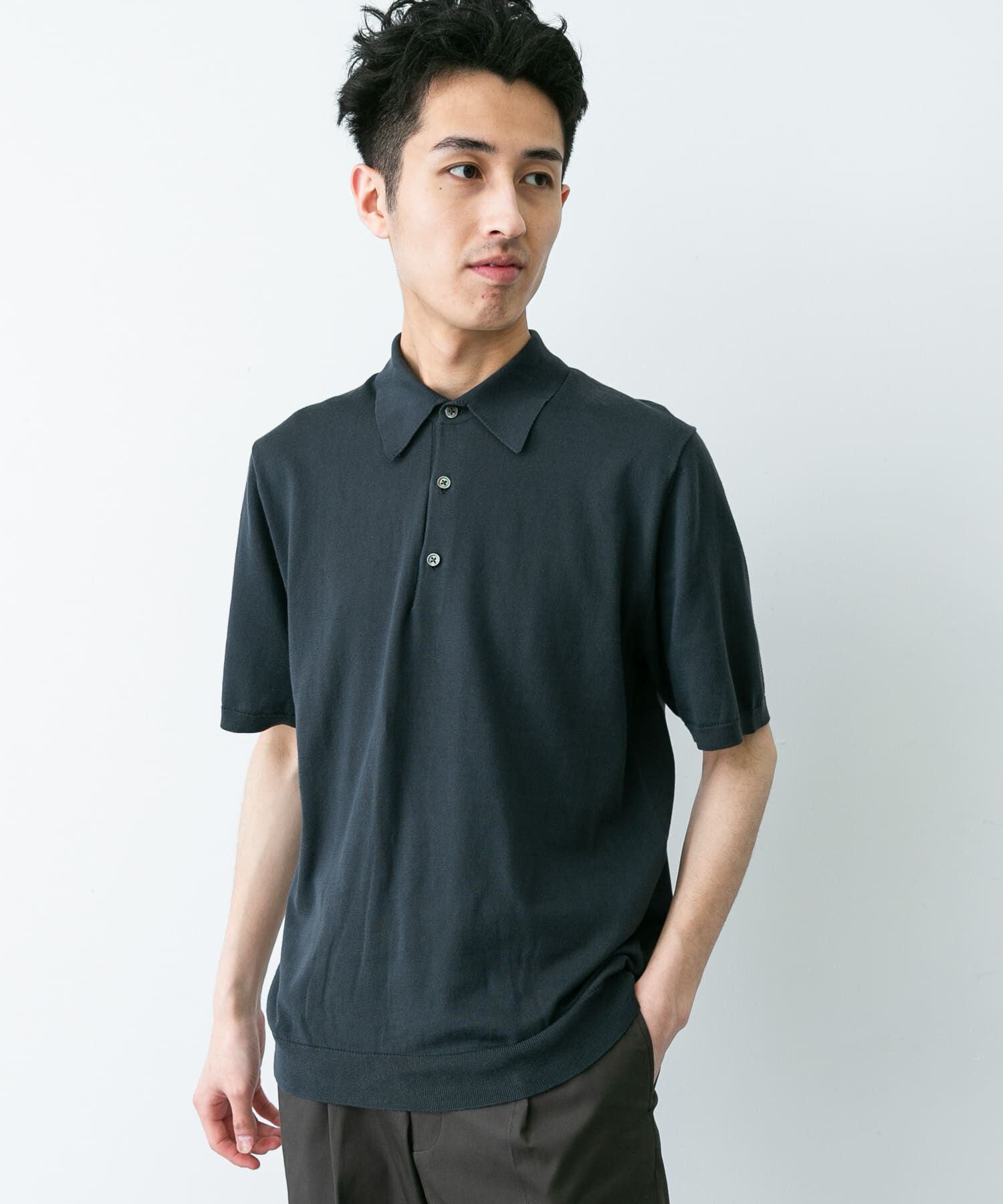 URBAN RESEARCH DOORS「『UR TECH ひやサラクール』『接触冷感/UVカット』 ニットポロシャツ」|シャツ・ブラウス|