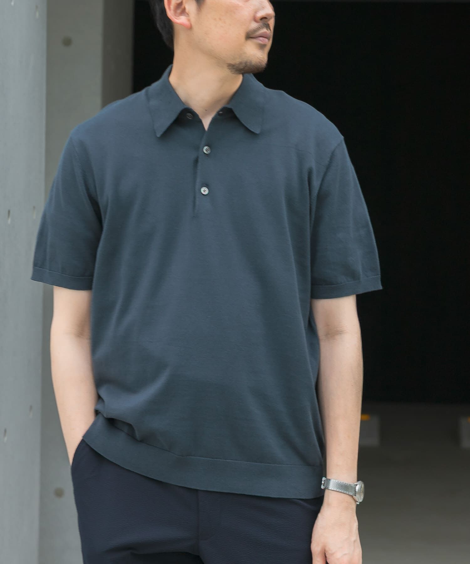 URBAN RESEARCH DOORS「『UR TECH ひやサラクール』『接触冷感/UVカット』 ニットポロシャツ」|シャツ・ブラウス|