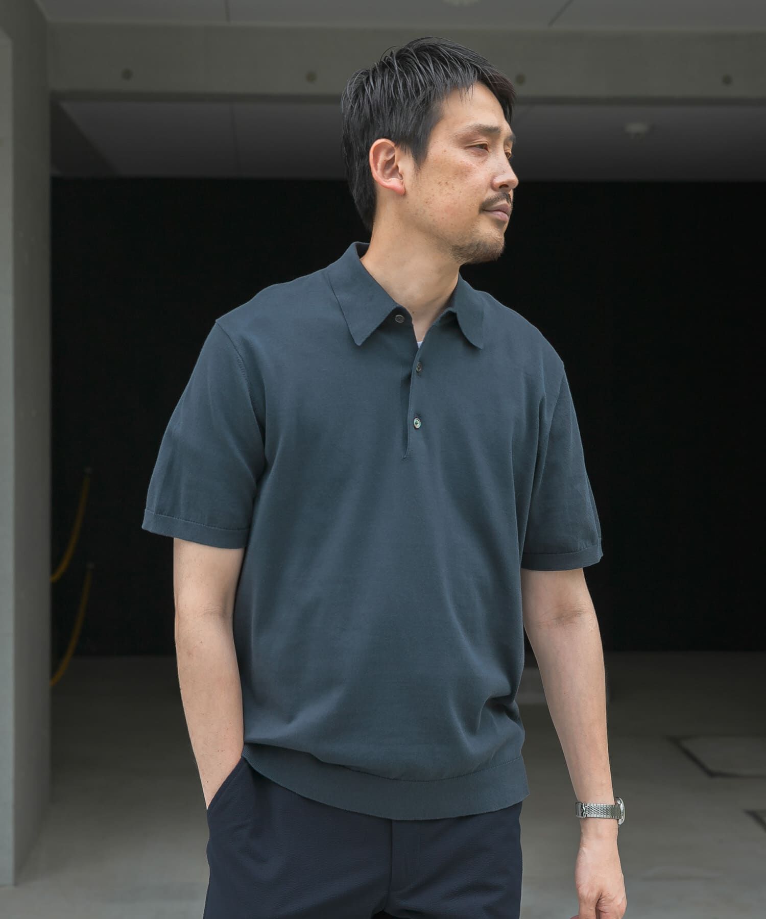 URBAN RESEARCH DOORS「『UR TECH ひやサラクール』『接触冷感/UVカット』 ニットポロシャツ」|シャツ・ブラウス|